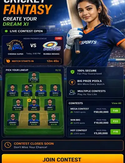 Come (Come Com) fantasy cricket & matchday visual 3